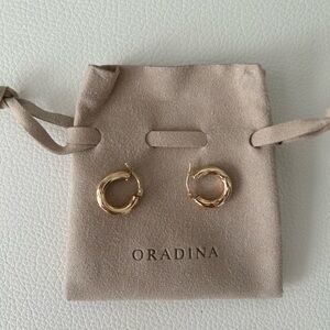 Oradina Day and Night Solid Gold Hoop Earrings